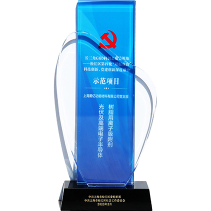 双服双创丨朗亿新材荣获“科技创新、党建创新深度融合示范项目”奖杯